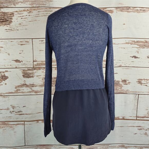 Vince Linen/Silk Lightweight Sheer tunic top Blue Size XXS - Picture 3 of 7
